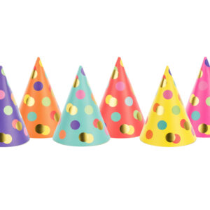 Party hats - Assorted colors 6pcs
