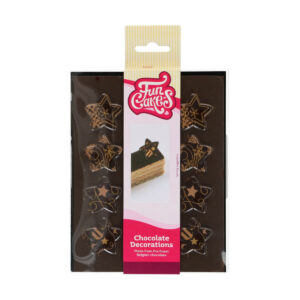 FunCakes Chocolate Decorations Bronze/Gold Stars Set/12
