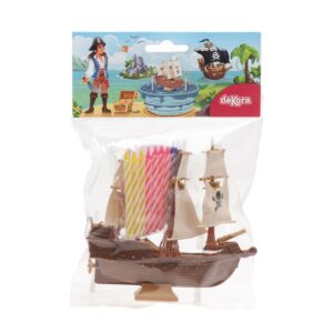 Dekora Cake Topper & Candles Pirate Ship pk/10