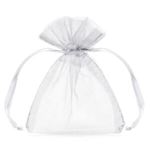 Organza pouches, white 10pcs