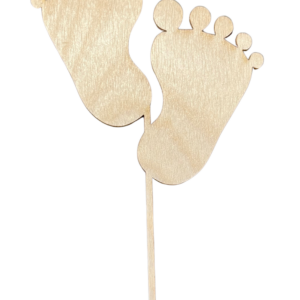 Wooden caketopper, babyfeet