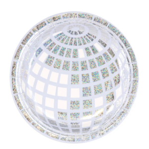 Plates, silver disco ball 6pcs