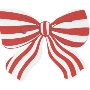 Striped bow napkins 16x13cm