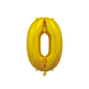 Foil balloon gold 66cm, number 0