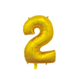 Foil balloon gold 66cm, number 2