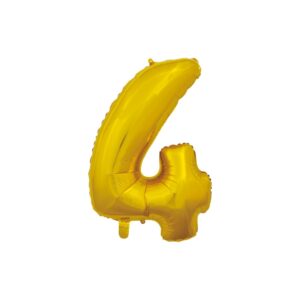 Foil balloon gold 66cm, number 4