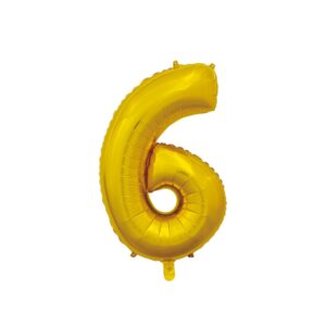 Foil balloon gold 66cm, number 6