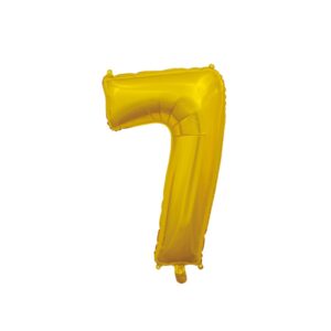 Foil balloon gold 66cm, number 7
