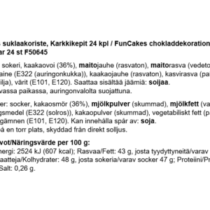 FunCakes suklaakoriste, Karkkikepit 24 kpl
