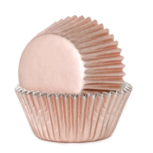House Of Marie baking cups, Metallic rosegold pk/36