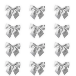 Small silver bows 12pcs