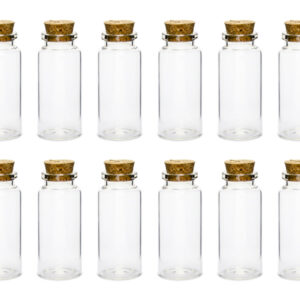 Glass bottles with cork plug 12pcs