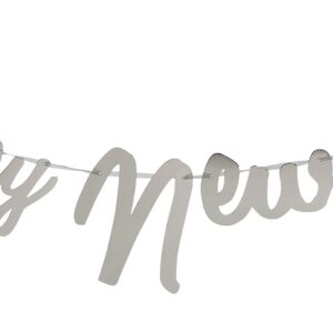Happy new year banner, silver