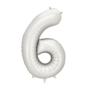 Muotofoliopallo, numero 6 satiini hopea 86cm