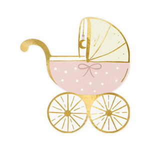 Napkins Baby stroller, light pink, 14x15 cm