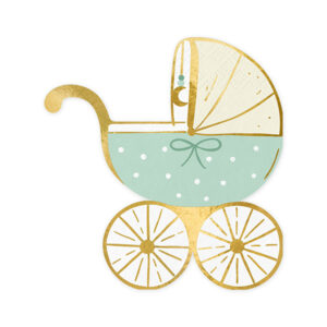 Napkins Baby stroller, tiffany blue, 14x15 cm