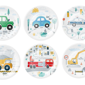Plates, Vehicles 6pcs