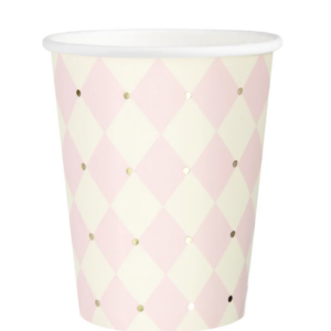 Paper cups, babyshower pink 6pcs