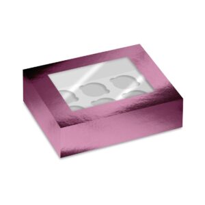 Simply Making Cupcake Box Window Pink Metallic 6 pk/2