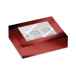 Simply Making Cupcake Box Window Red Metallic 6 pk/2