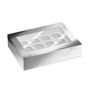 Simply Making Cupcake Box Window Silver Metallic 12 pk/2