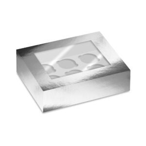 Simply Making Cupcake Box Window Silver Metallic 6 pk/2