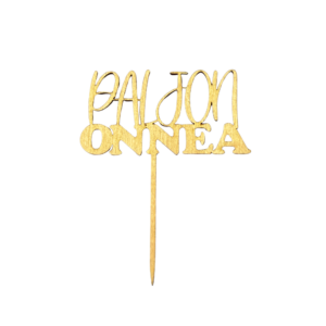 Wooden cake topper, mini Paljon Onnea