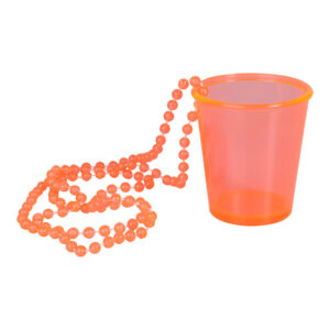 Necklace shot glass neon orange 1pcs