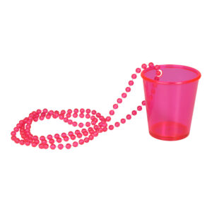 Necklace shot glass neon pink 1pcs