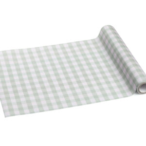 Nonwoven table Runner Grid, sage, 40x500cm