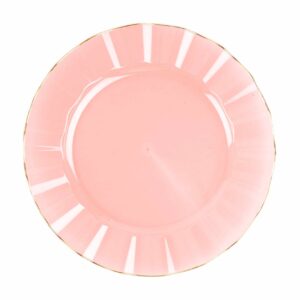 Reusable plates, pink 6pcs