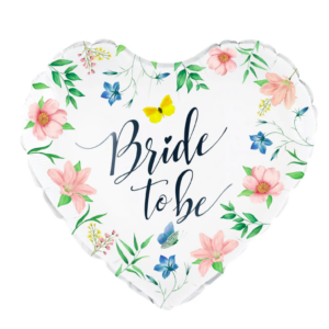 Heart Foil Balloon Bride to be Flowers 45cm