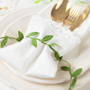 Ribbon garland green leaves 300cm