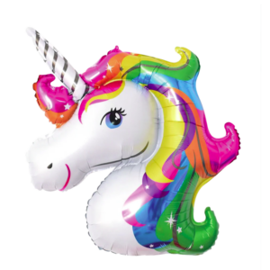 Unicorn foil balloon, colorful, 87x107cm