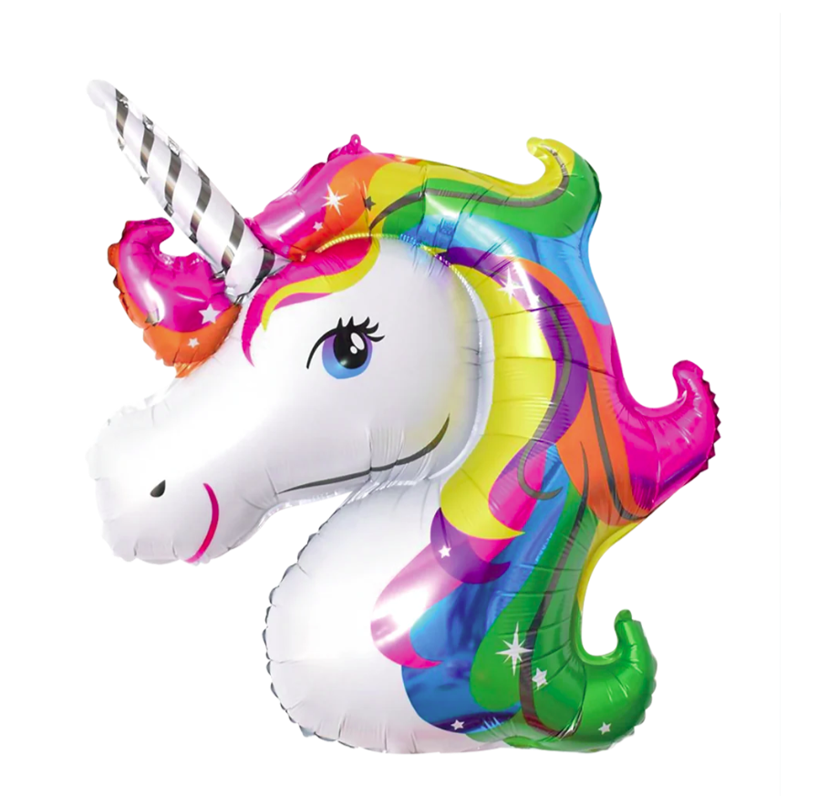 Unicorn foil balloon, colorful, 87x107cm