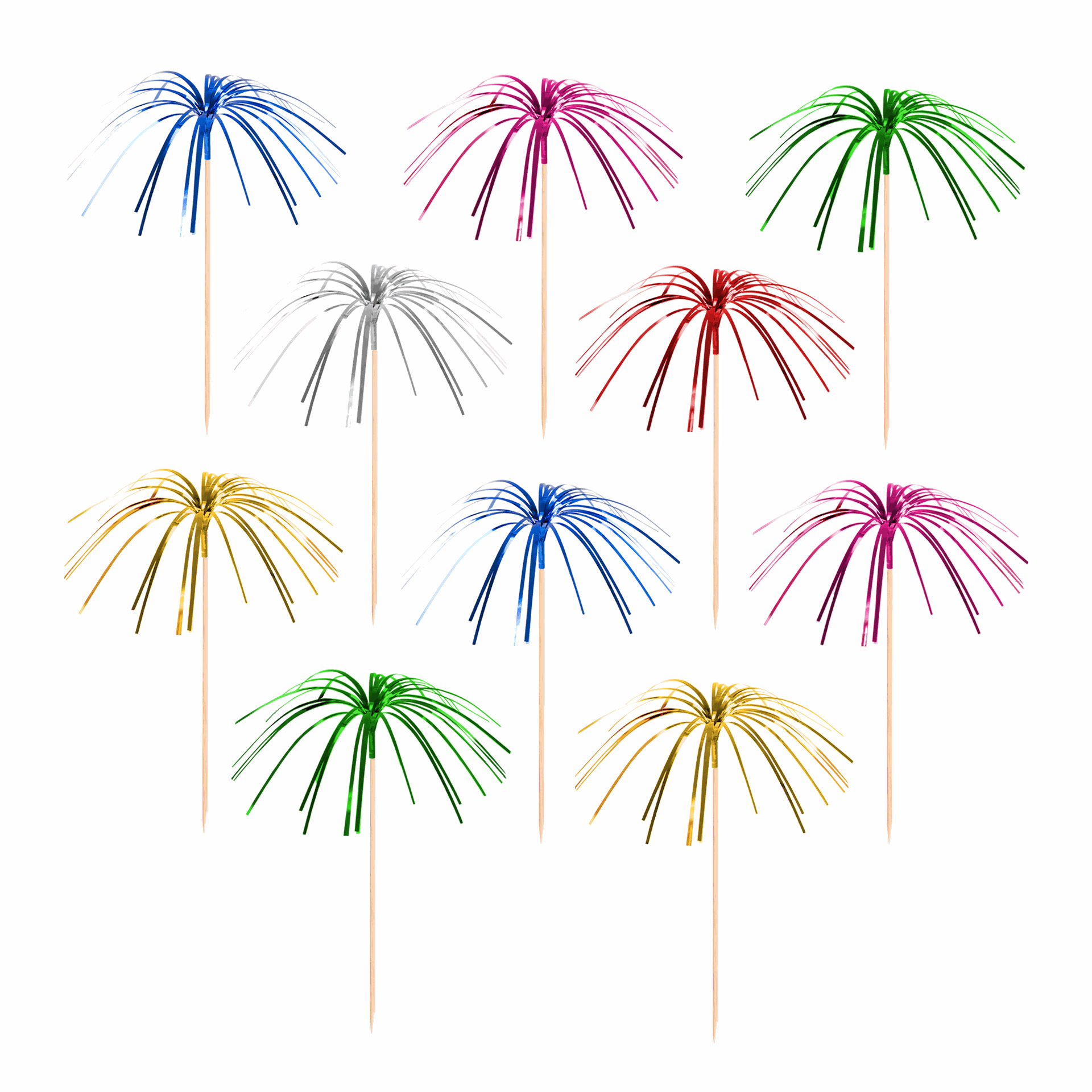 Colored fireworks cocktail stick 10pcs - Image 2