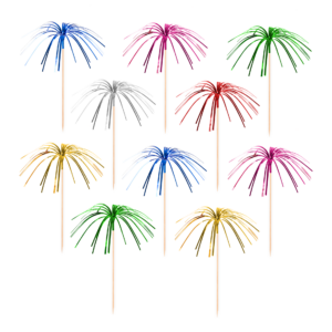 Colored fireworks cocktail stick 10pcs