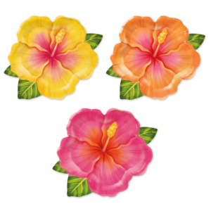 Paper plate tropical flowers Aloha 6pcs.