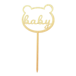 Wooden cake topper, baby bear