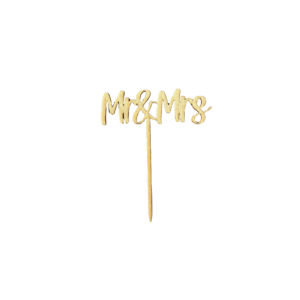 Wooden cake topper, mini Mr&Mrs