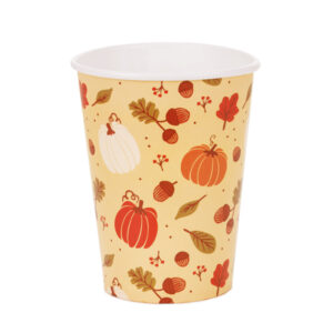 Cups Pumpkins and acorns, 250 ml, orange