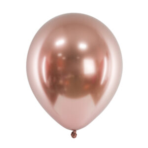 Ilmapallot 10kpl, kiiltävä ruusukulta (chrome) 30cm