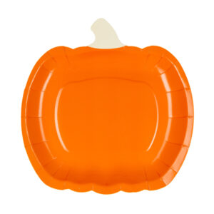 Paper plates Pumpkin, 23.5x24 cm, orange