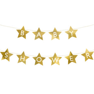 Banner Baby shower, 290x16.5 cm, gold
