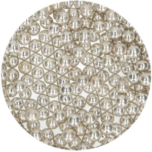 FunCakes Sugar Pearls Large Metallic Silver 80g