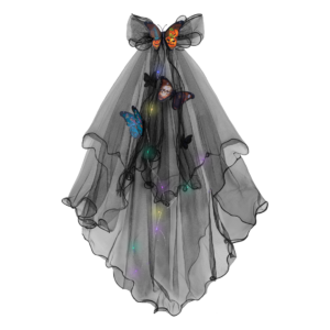 Halloween Black Veil LED Dark Butterfly