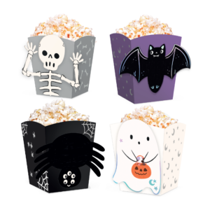 Halloween Spooky Friends Popcorn Box, 4-Pack - DIY Kit
