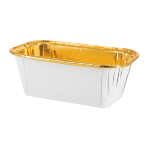 Rectangular baking tins, white and gold, 10 pcs.
