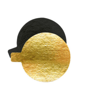Scrapcooking round gold/black cake board 8cm, 10pcs