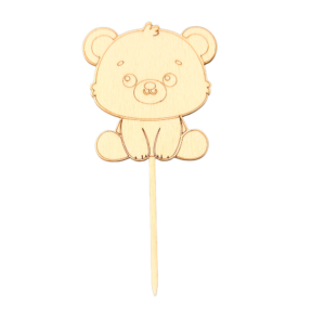Wooden cake topper, Bear
